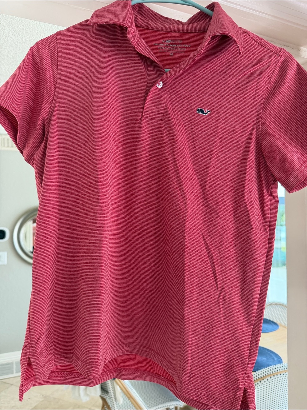 Vineyard Vines Boys' Pink-Red Striped Polo